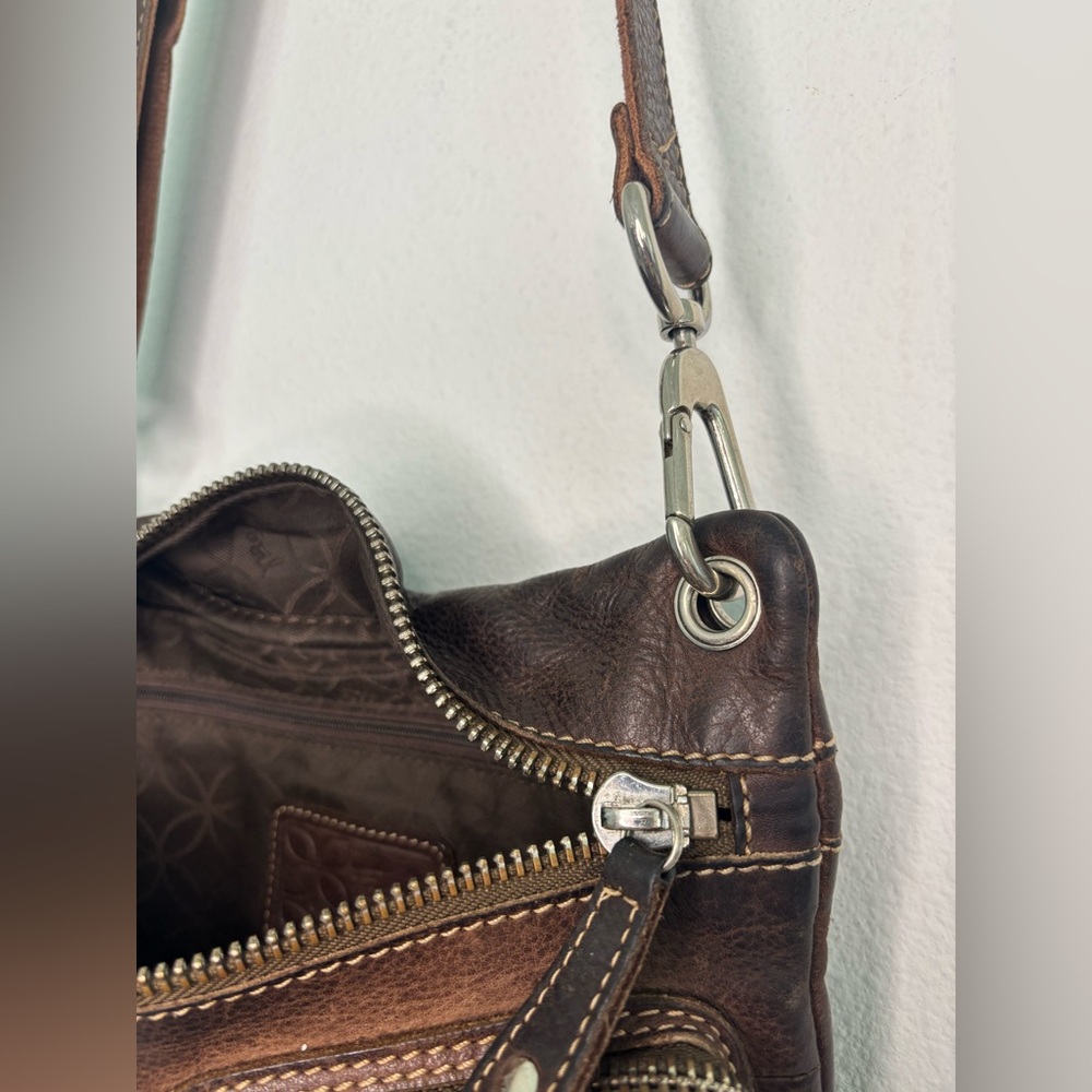 FOSSIL AUTHENTIC GENUINE LEATHER CROSSBODY SATCHEL MESSENGER BAG - Picture 8 of 10
